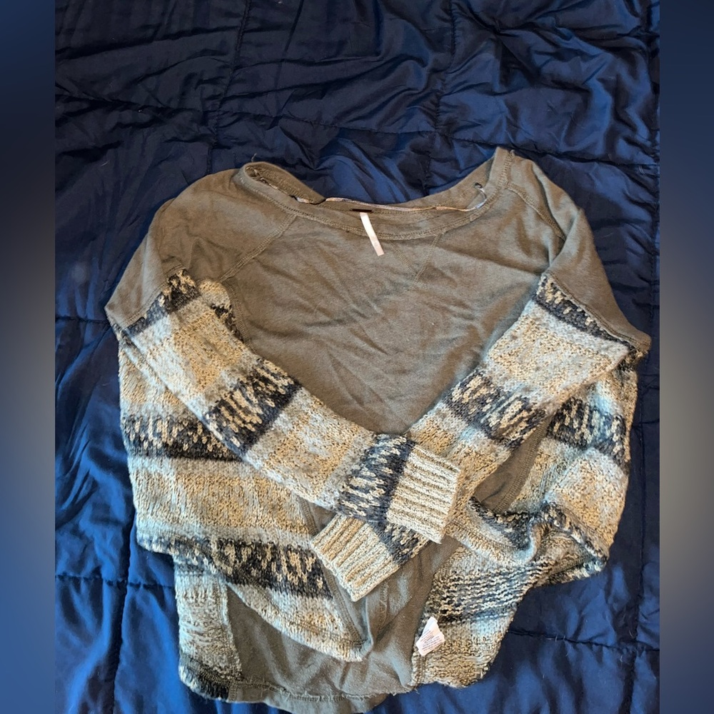 Free people green sweater top